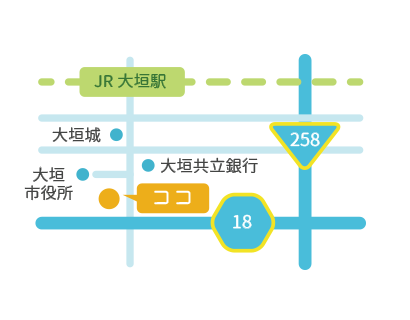 JR大垣駅から徒歩圏内 大垣市役所の近く 地図